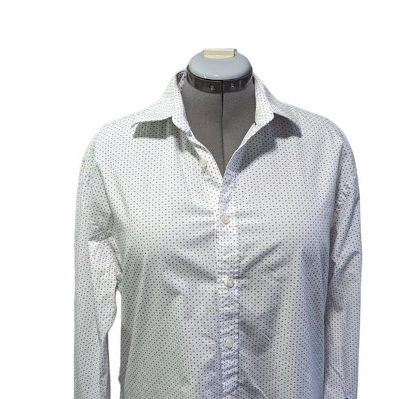 Women's Jos A Bank White Collared Tailored Fit Button Down Top, Size Large - Picture 3 of 4